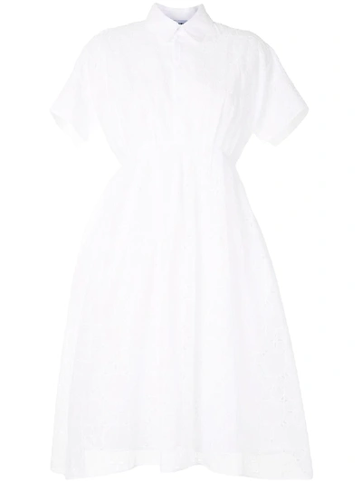 Dice Kayek Embroidered Shirt Dress In White