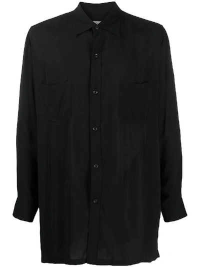 Yohji Yamamoto Oversized Long-sleeve Shirt In Black