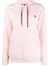 Ps By Paul Smith Zebra-embroidered Organic Cotton Hoodie In Pink