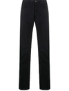 Giorgio Armani Pressed Crease Straight Trousers In Blue