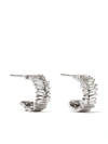 Suzanne Kalan 18kt White Gold Fireworks Layered Diamond Huggies In White Gold