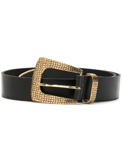 B-low The Belt Textured Metal Details Belt In Black