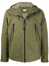 C.p. Company Hooded Zip Up Jacket In Green