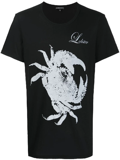 Ann Demeulemeester Crab Print T-shirt In Black