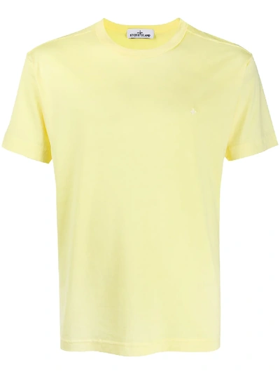 Stone Island T-shirt Mit Logo-stickerei In Yellow