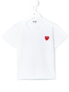Comme Des Garçons Play Heart-print Short-sleeved T-shirt In White