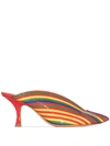 Y/PROJECT RAINBOW-STRIPE 70MM MULES