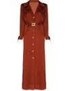 DODO BAR OR BELTED BUTTON-UP MAXI DRESS