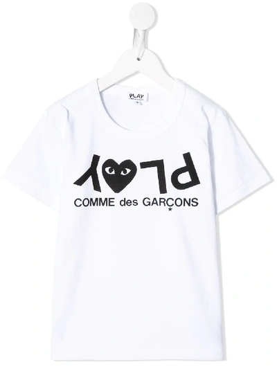 Comme Des Garçons Play Kids' Play T-shirt In White