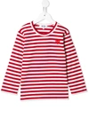 Comme Des Garçons Play Kids Red & White Heart Long Sleeve T-shirt