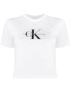 Calvin Klein Jeans Est.1978 Cropped Logo Print T In 白色