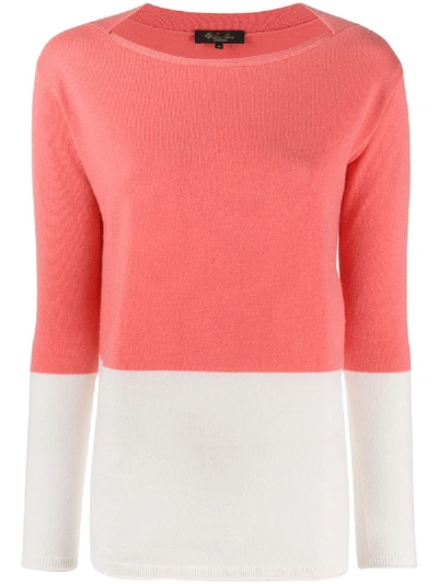 Loro Piana Boat Neck Cashmere Jumper In Pink