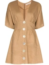 REFORMATION FLARED BUTTON MINI DRESS