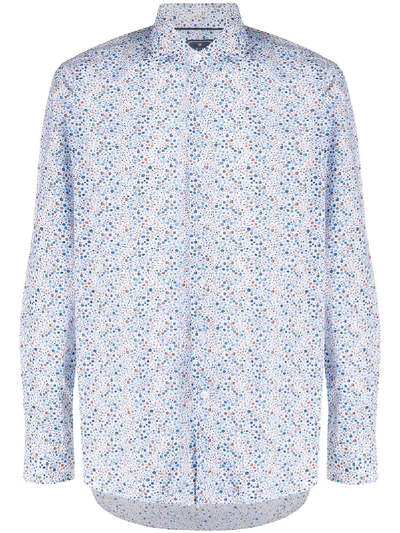 Orian Dot Print Shirt In White