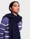 WHITE + WARREN CASHMERE TRAVEL WRAP IN DEEP NAVY BLUE,4547T