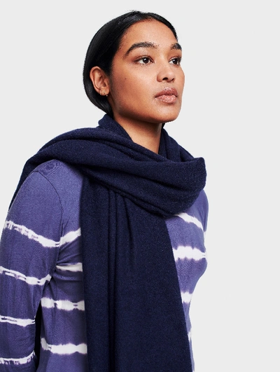 White + Warren Cashmere Travel Wrap In Deep Navy Blue