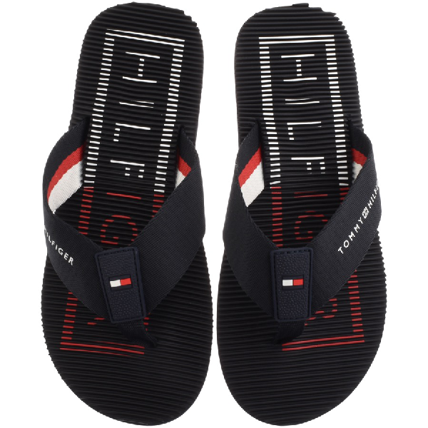 tommy hilfiger navy blue flip flops