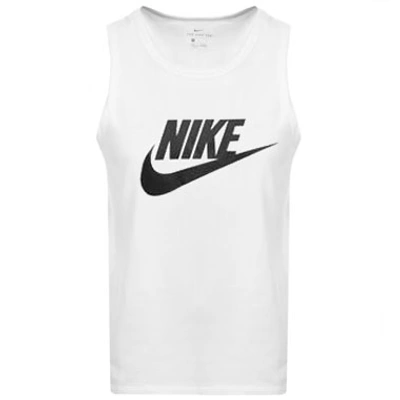 Nike Sportswear Logo-print Cotton-jersey Tank Top In White/black