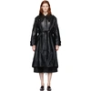LOW CLASSIC LOW CLASSIC BLACK FAUX-LEATHER TRENCH COAT