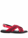 Alexander Mcqueen Logo Crossover Strappy Sandals In Red