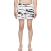 BURBERRY BURBERRY BLACK AND WHITE ZEBRA GREENFORD SWIM SHORTS