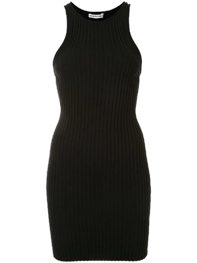 Alexander Wang T Ribbed Knit Dress In Black