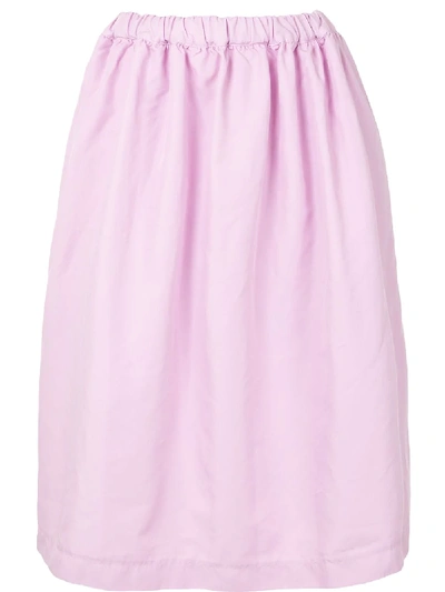 Comme Des Garçons Elasticated Waist Flared Skirt In Purple