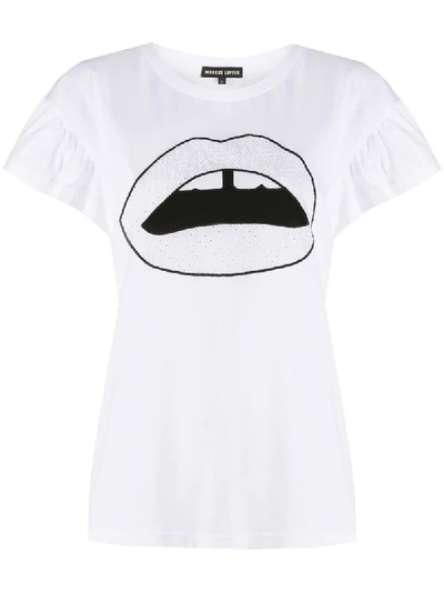 Markus Lupfer Nadia Broderie Anglais-lip T-shirt In White