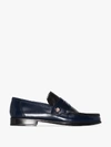 SOPHIA WEBSTER X PATRICK COX NAVY ICONIC LEATHER LOAFERS,SPM2001215104577