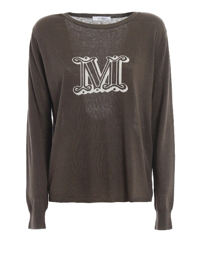 Max Mara Salice Khaki Jumper In Dark Brown