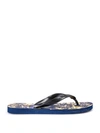 VERSACE JEANS COUTURE BLUE BAROQUE PRINT FLIP FLOPS