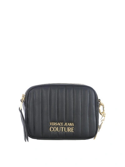 Versace Jeans Couture Quilted Faux Leather Shoulder Bag In Black