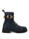 VERSACE JEANS COUTURE DENIM ANKLE BOOTS