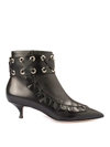RED VALENTINO LEATHER ANKLE BOOTS WITH ZIP