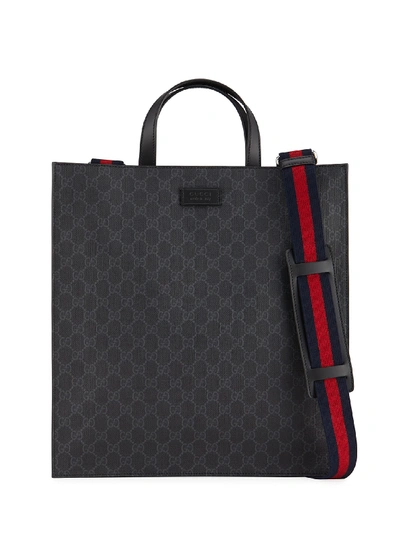 Gucci Men's Soft Gg Supreme Tote Bag In Black