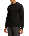 Vince Jersey Stitch Pullover Hoodie In Black