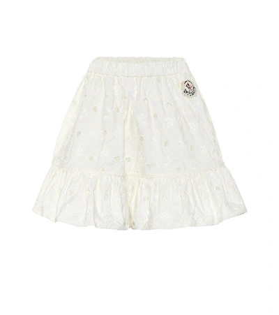 Moncler Genius X 4 Simone Rocha Floral Embroidered Miniskirt In White