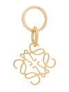 Loewe Silver Anagram Keychain In Gold