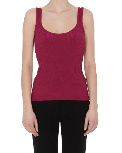 Zimmermann Wavelength Ribbed-knit Tank Top In Pink