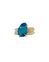 ATELIER PAULIN 18K YELLOW GOLD 7-BAND RAW TURQUOISE RING,PROD232180157