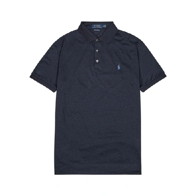 Polo Ralph Lauren Soft Touch Navy Cotton Polo Shirt In Polo Black