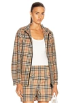 Burberry Everton Vintage Check Hooded Jacket In Archive Beige Check