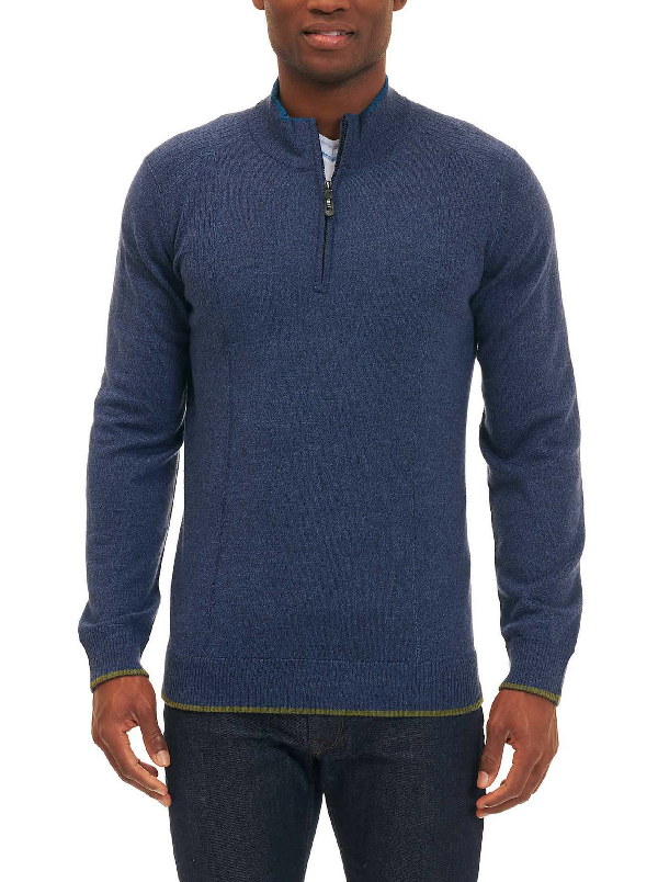 Robert Graham Baines Quarter Zip Sweater In Navy ModeSens