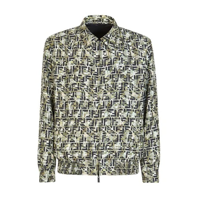 Fendi Camouflage Ff Bomber Jacket In Green