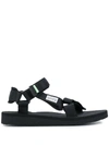 Suicoke Open Toe Ripstop Sandals In Black