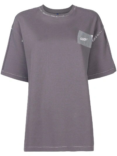 Ader Error Oversized Logo Tape T-shirt In Grey