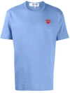 Comme Des Garçons Play Heart Application T-shirt In Blue