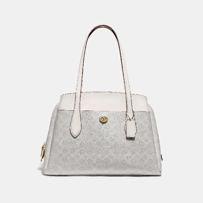 Coach Lora Carryall In Signature Canvas In White