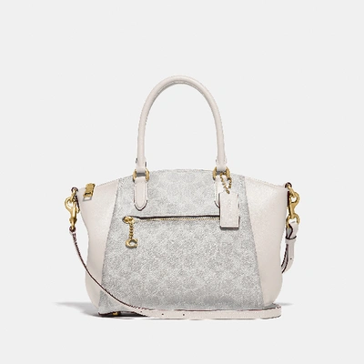 Coach Elise Satchel In Signature Canvas In White ModeSens