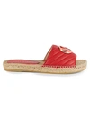 VALENTINO BY MARIO VALENTINO CLAVEL QUILTED LEATHER ESPADRILLE SLIDES,0400012033750